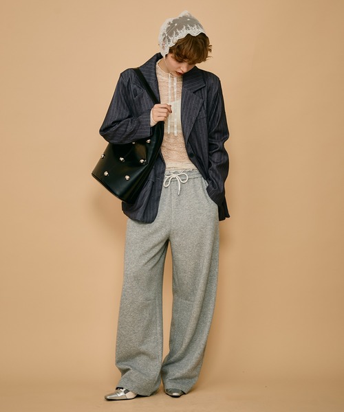 uyu. トートバッグ スタッズ付きデザイントートバック レディース