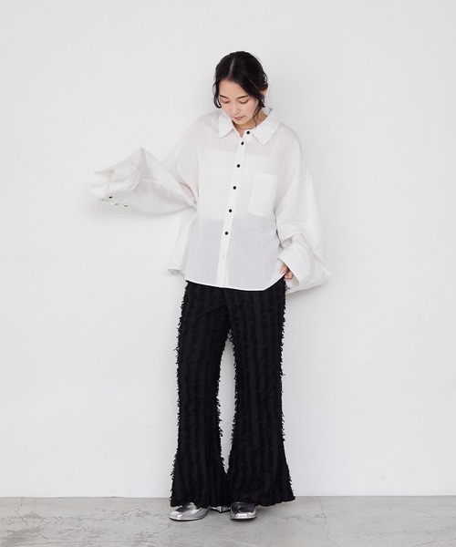 forksy.（フォルクシー） パンツ 「forksy.」ストライプフリンジ