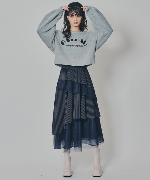 REDYAZEL スカート シアーMIXティアードスカート : ZOZOTOWN Yahoo!店