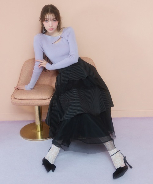 REDYAZEL（レディアゼル） スカート シアーMIXティアードスカート