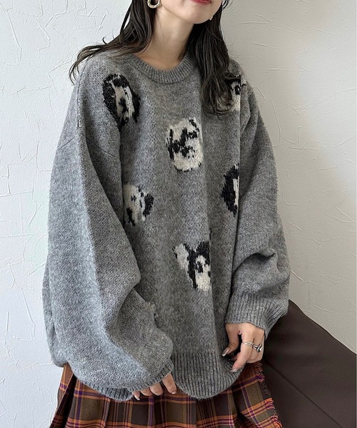 niko and…（ニコアンド） 長袖ニット MEDIUM グレー レディース