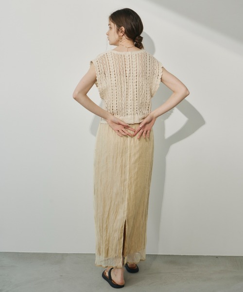 「Unitage」 ニットベスト FREE ベージュ レディース_画像7