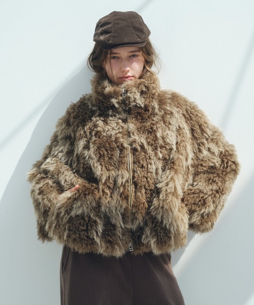 Heather（ヘザー） ブルゾン アウター ボリュームファーZIPブルゾン