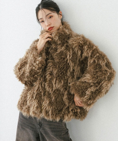 Heather（ヘザー） ブルゾン アウター ボリュームファーZIPブルゾン