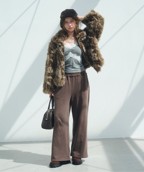 Heather（ヘザー） ブルゾン アウター ボリュームファーZIPブルゾン