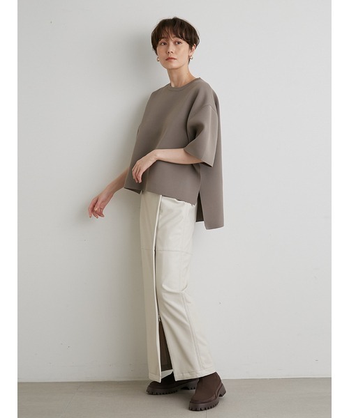 「emmi」 半袖ニット FREE グレー レディース_画像4