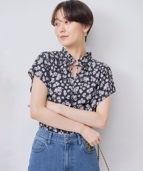 「組曲」 半袖ブラウス 5 ブラック レディース_画像2