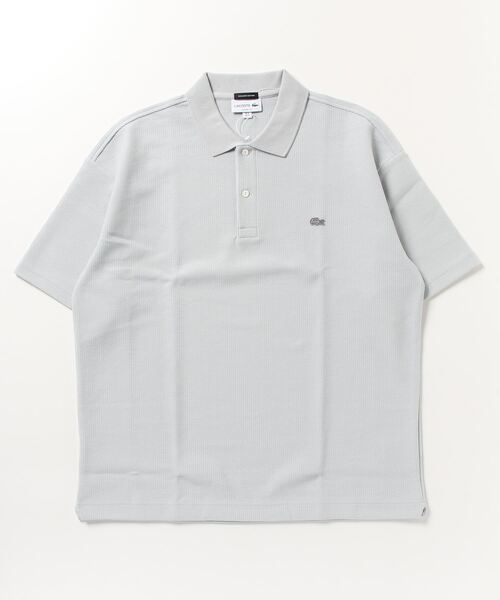 「LACOSTE」 半袖ポロシャツ S グレー メンズ