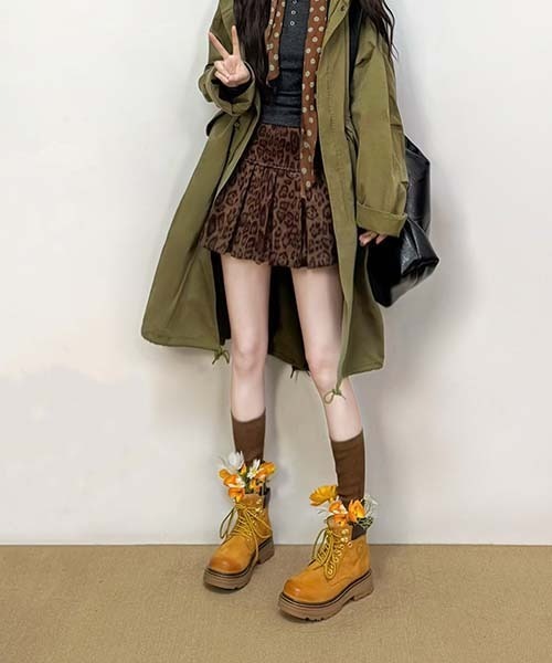 コケティッシュレオパードスカート　ヒョウ柄　カジュロリ　y2k gossip!ロサンゼルス スカート Y2K ヒョウ柄スカート レオパード