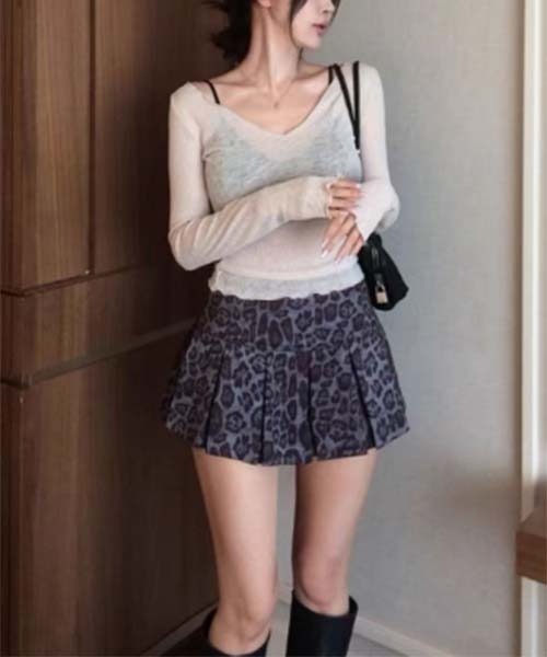 gossip!ロサンゼルス スカート Y2K ヒョウ柄スカート レオパード