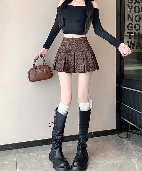 gossip!ロサンゼルス スカート Y2K ヒョウ柄スカート レオパード