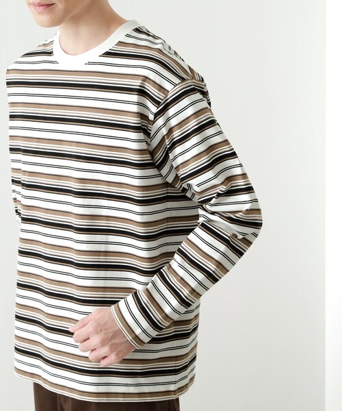 playhour ボーダーTシャツ THE SHOP TK tシャツ ランダムボーダー長袖タフTシャツ 「洗濯機OK
