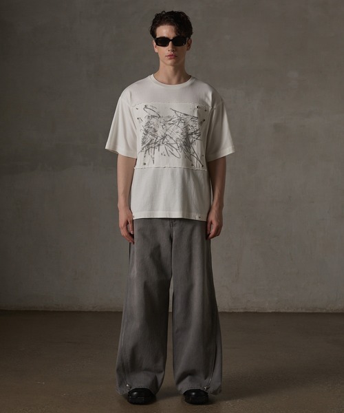 「GRANCY」 半袖Tシャツ L ホワイト メンズ_画像4