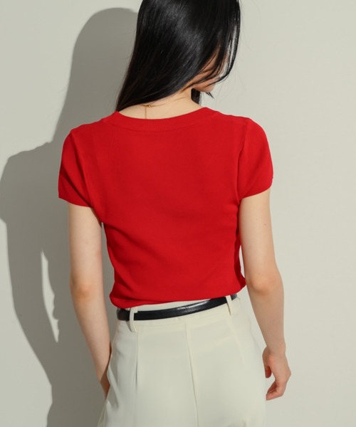 「NEUNA」 半袖ニット FREE アイボリー レディース_画像7