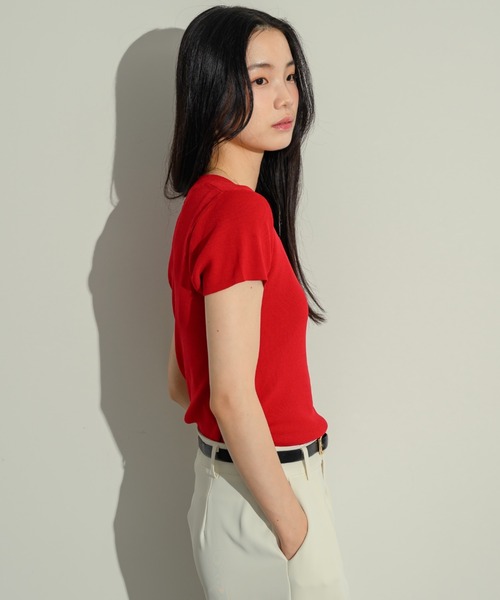 「NEUNA」 半袖ニット FREE アイボリー レディース_画像8