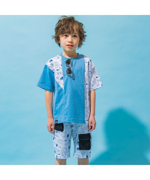 「WASK」 「KIDS」半袖カットソー 140 ブルー キッズ_画像4
