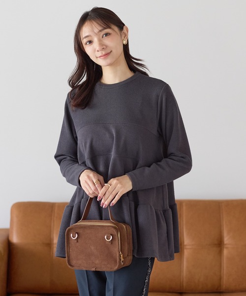 Neige（ネージュ） tシャツ バックリボンティアードフレアトップス