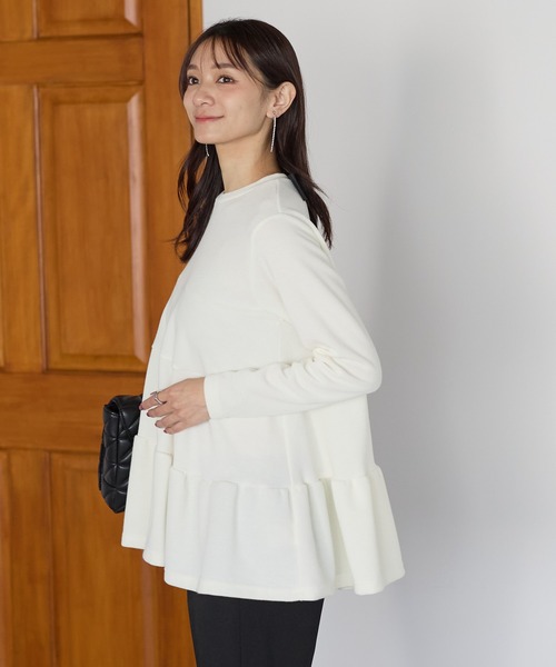 Neige（ネージュ） tシャツ バックリボンティアードフレアトップス 
