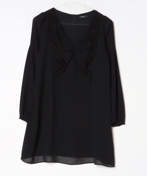 LE CIEL BLEU（ルシェルブルー） 長袖ワンピース 38 ブラック