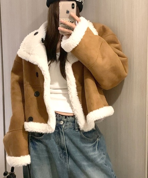 Songe コート アウター リバーシブルフェイクムートンボアジャケット