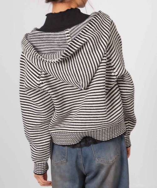 HALEY PESCA パーカー HALEY PESCA/カラフルボーダー ダブルジップ