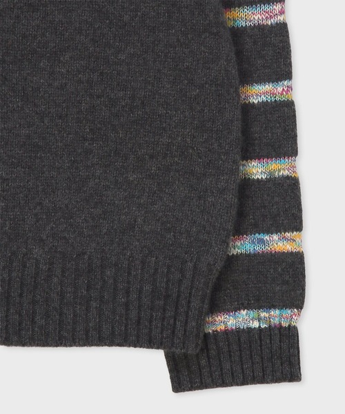 PS Paul Smith カーディガン Happy” スペースダイボーダー Vネック 