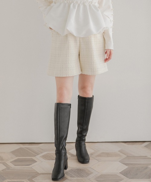 Fit more（フィットモア） パンツ ツイードパールポケットショート