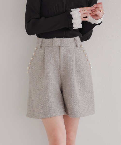 Fit more（フィットモア） パンツ ツイードパールポケットショート