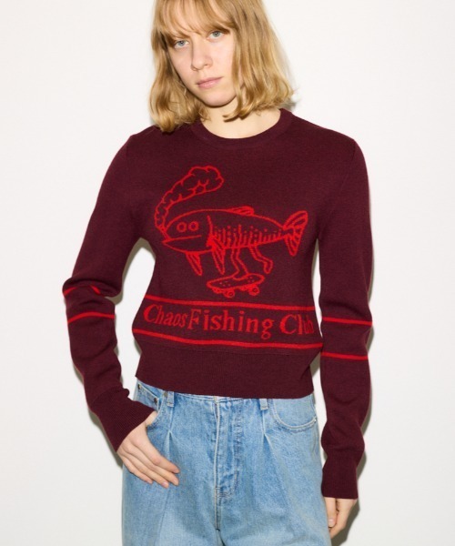 THROW by SLY ニット セーター Chaos Fishing Club KNIT TOPS カオス