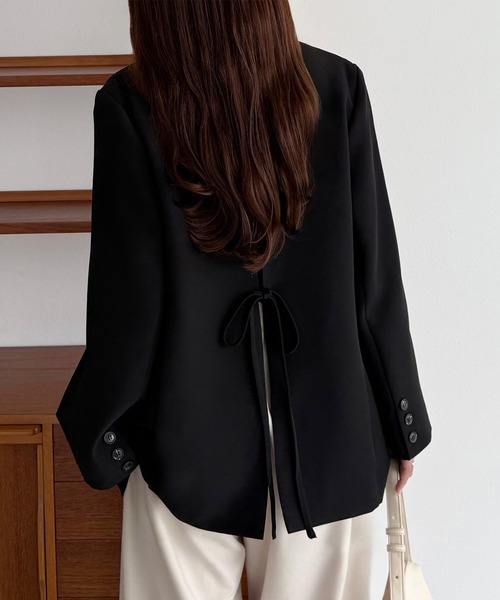 AURATIER ブラック テーラードジャケット callautia（カラウティア） テーラードジャケット LARGE ブラック