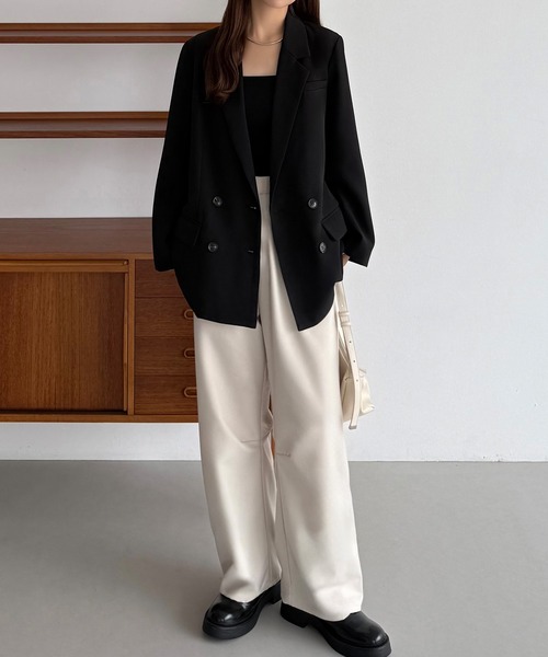 AURATIER ブラック テーラードジャケット callautia（カラウティア） テーラードジャケット LARGE ブラック