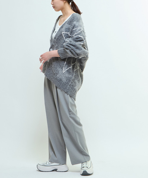 「CONVERSE TOKYO」 ニットカーディガン MEDIUM グレー レディース_画像6