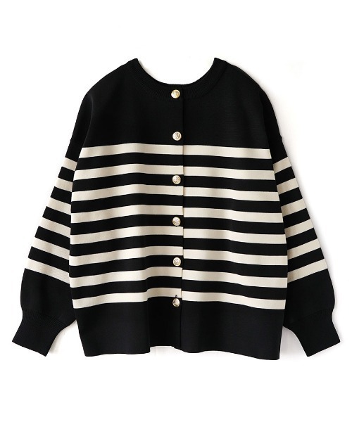 「e-zakkamania stores」 「Maison de L'allure」ニットカーディガン フリー ホワイト×ブラック レディース_画像7
