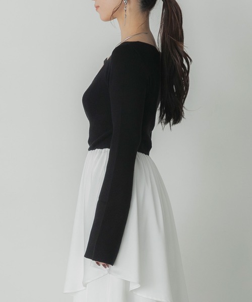 「Elishe」 ドッキングワンピース 0 ブラック レディース_画像3