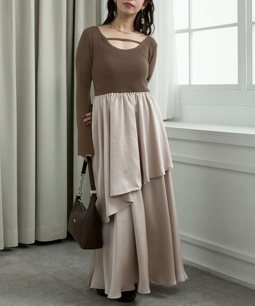 「Elishe」 ドッキングワンピース 0 ブラック レディース_画像9