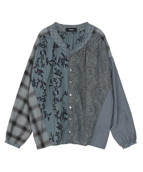 ブラウス シャツ DOCKING PIECE DYE / シャツ レディースの画像
