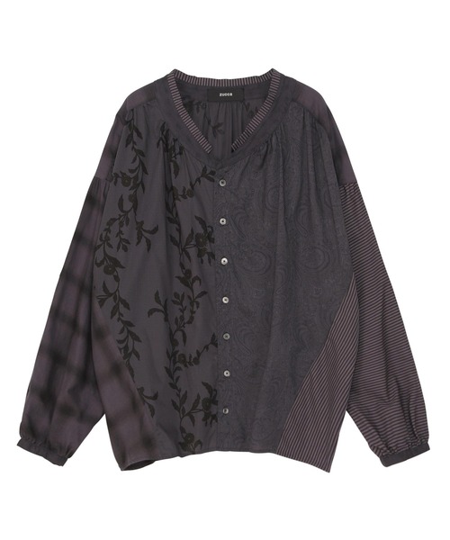 ブラウス シャツ DOCKING PIECE DYE / シャツ レディースの画像