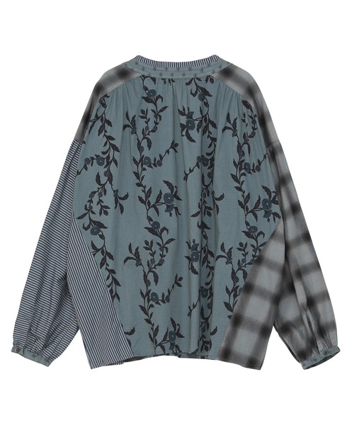 ブラウス シャツ DOCKING PIECE DYE / シャツ レディースの画像
