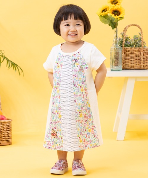 DAUGHTER＊ノースリーブ＊パッチワーク＊ワンピース＊4-5y ANPANMAN KIDS COLLECTION（アンパンマンキッズコレクション