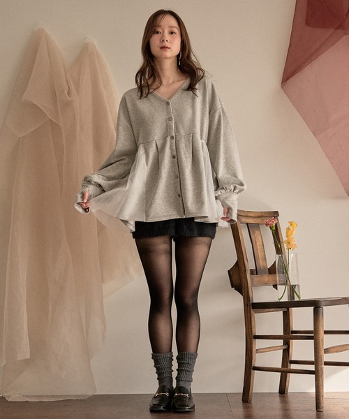 mideal（マイディール） トレーナー スウェット peplum sweatshirt