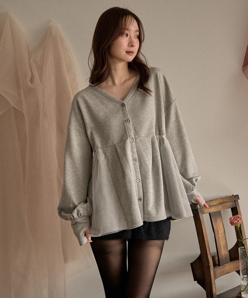 mideal（マイディール） トレーナー スウェット peplum sweatshirt