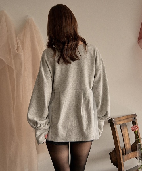 mideal（マイディール） トレーナー スウェット peplum sweatshirt