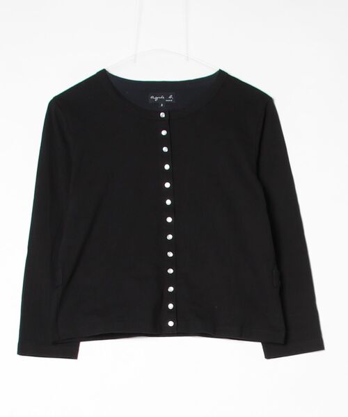 agnès b. ブラック カーディガン サイズ3 agnes b.（アニエスベー） カーディガン 3 ブラック レディース