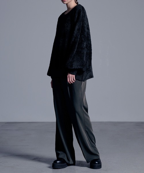 「Loose/ルース」 長袖ニット L ワインレッド メンズ_画像5