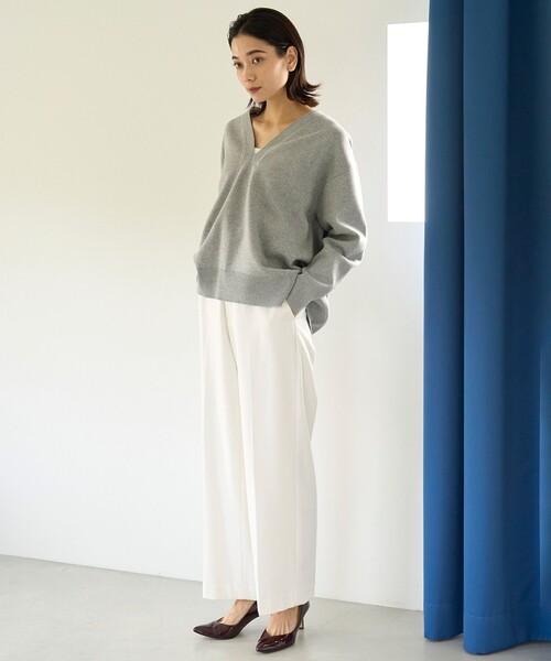 「UNFILO」 長袖ニット MEDIUM グレー レディース_画像6