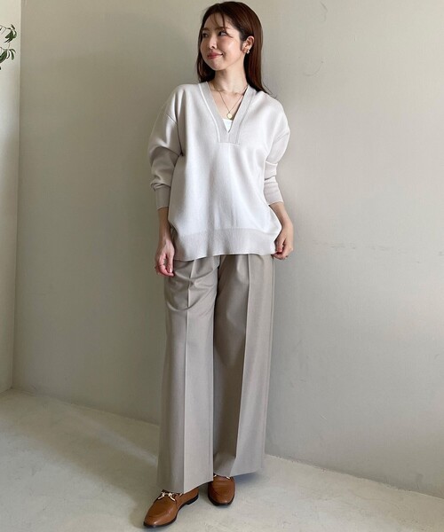 「UNFILO」 長袖ニット MEDIUM グレー レディース_画像9