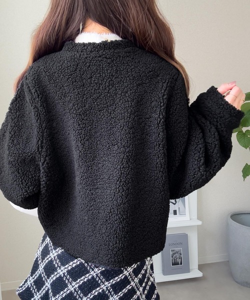 「mily bilet」 ノーカラージャケット SMALL アイボリー レディース_画像8