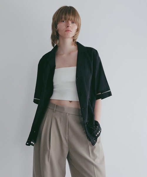 MANOF（マノフ） カップ付き キャミソール BACK OPEN SHORT CAMISOLE
