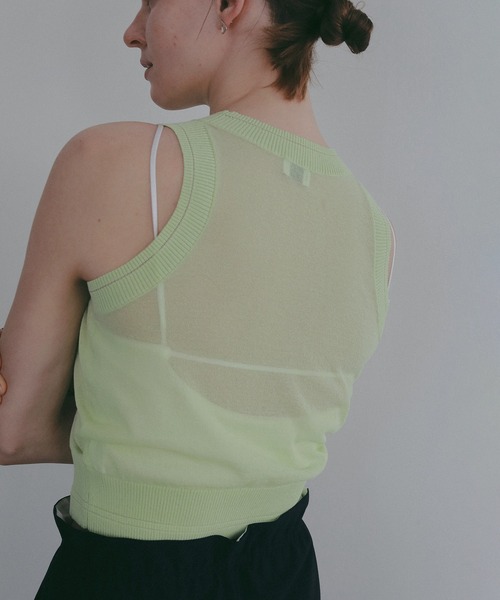 MANOF（マノフ） カップ付き キャミソール BACK OPEN SHORT CAMISOLE