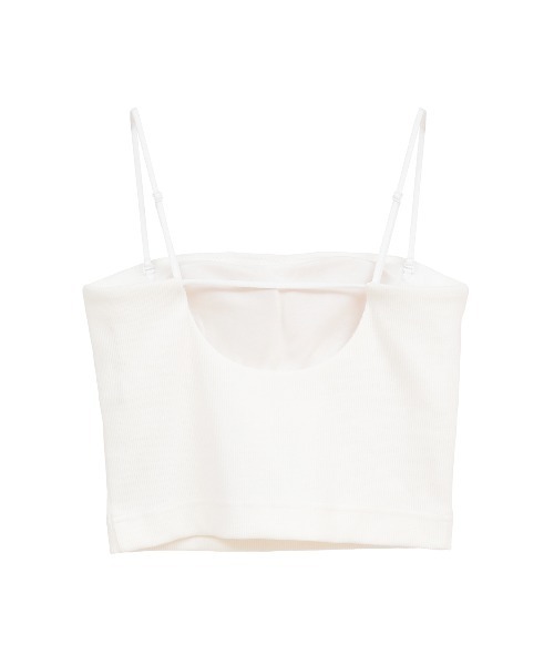 MANOF ホワイト　カップ付　キャミソール MANOF（マノフ） カップ付き キャミソール BACK OPEN SHORT CAMISOLE
